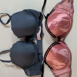 2 Victoria's Secret Lined Demi Bras, Body by Victoria & Dream Angels, 34C